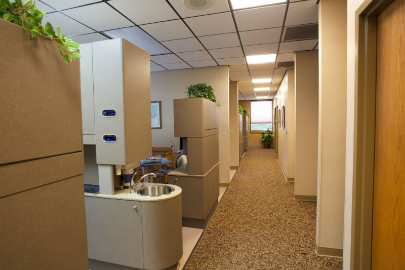 Hall behind the dental treatment rooms